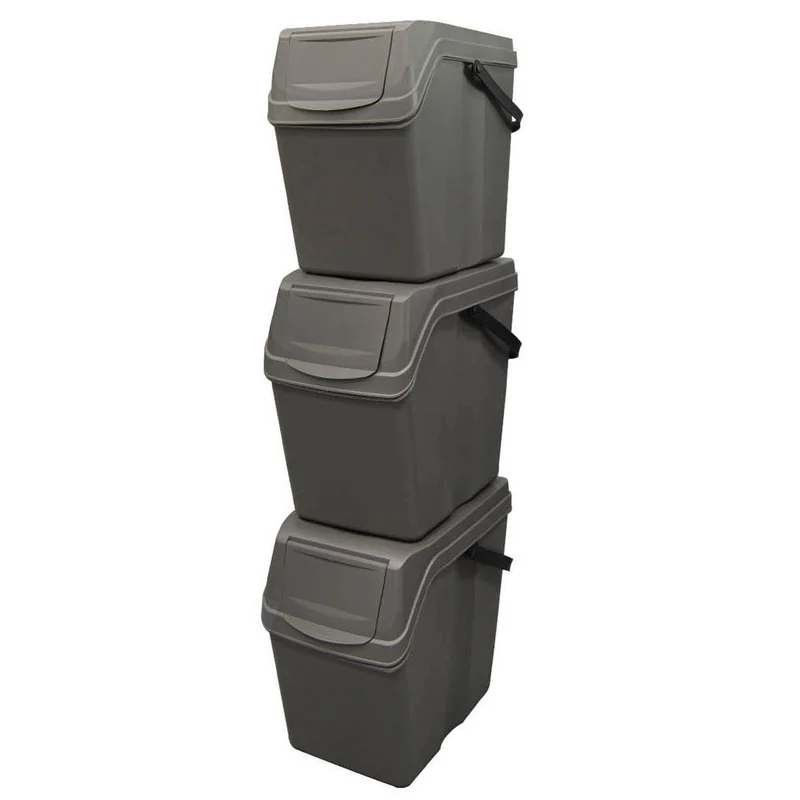 Set de bacs de tri Sortibox 3x25L gris ISWB25S3