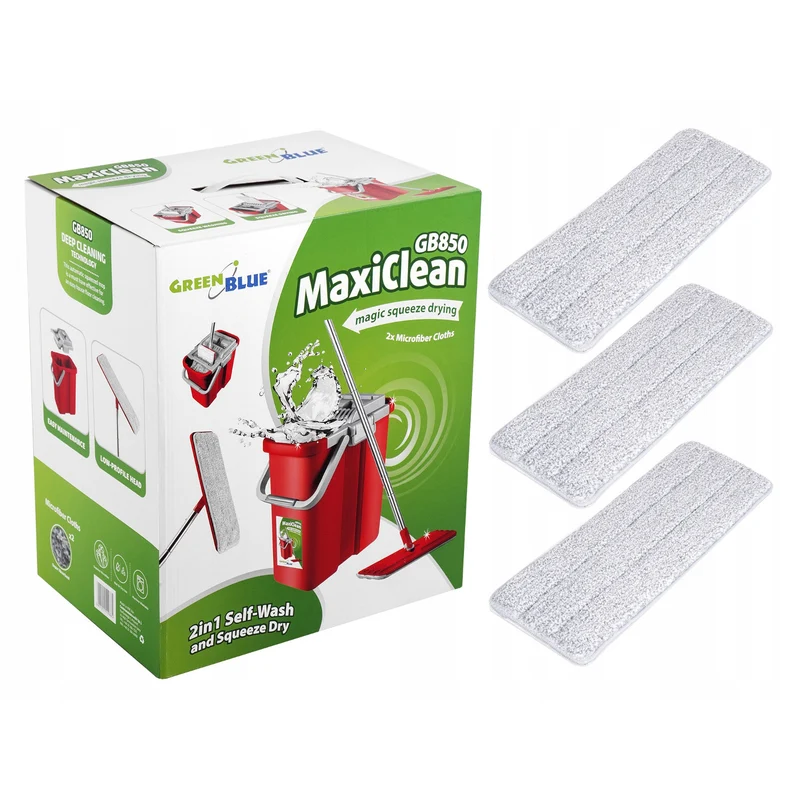 Seau à franges plat automatique + 3 inserts en microfibre