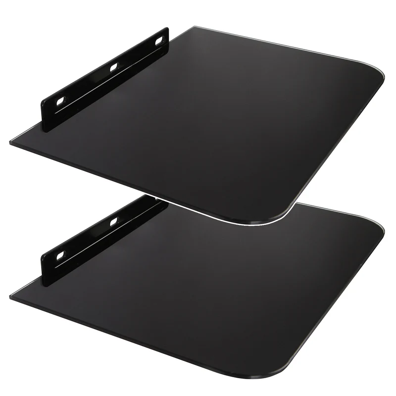 Tablette Maclean pour DVD, max. 10kg, verre, MC-738, 2 pièces