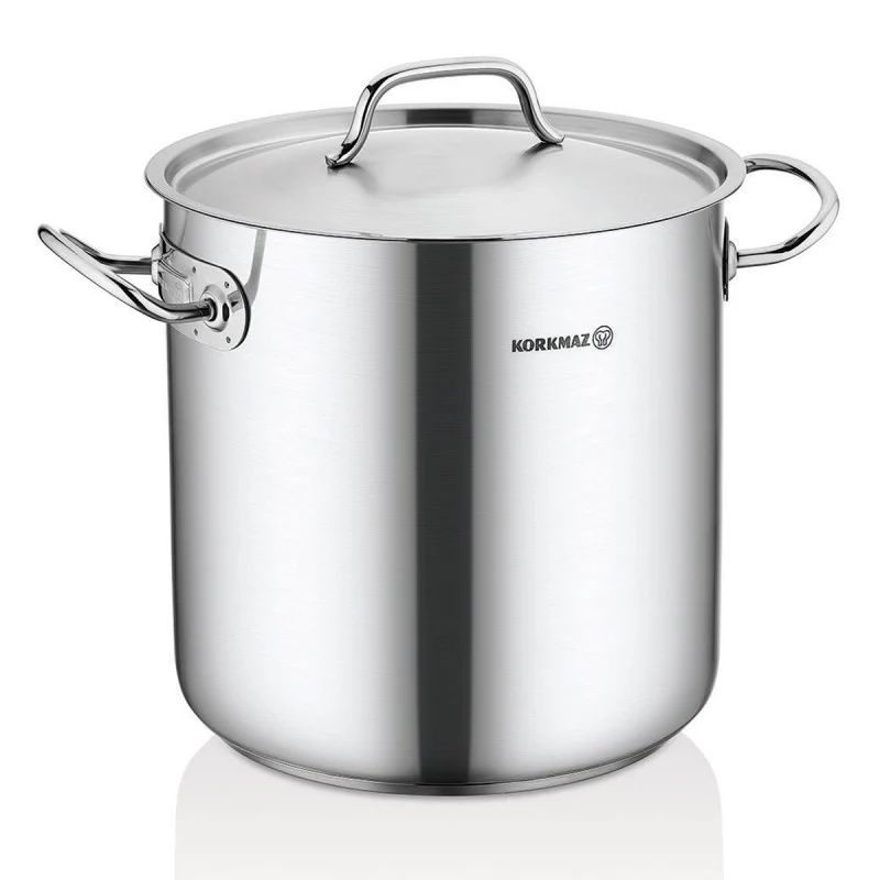 Korkmaz Gastro Proline RVS Soeppan XXL 42.5L – Grote Kookpan Ø40 cm – Voor Inductie, Gas, Keramisch – Met Deksel en Maatverdeling