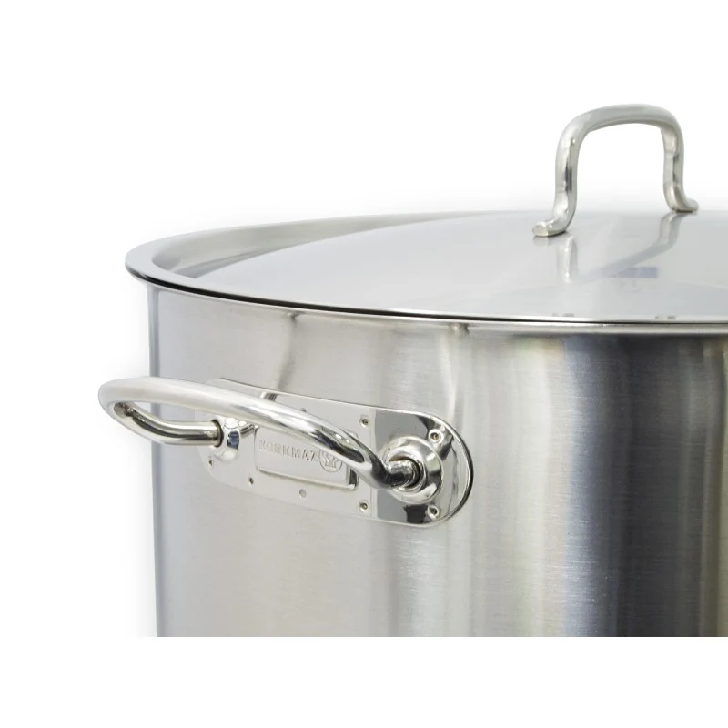 Korkmaz Gastro Proline RVS Soeppan XXL 33.5L – Grote Kookpan Ø36 cm – Voor Inductie, Gas, Keramisch – Met Deksel en Maatverdeling