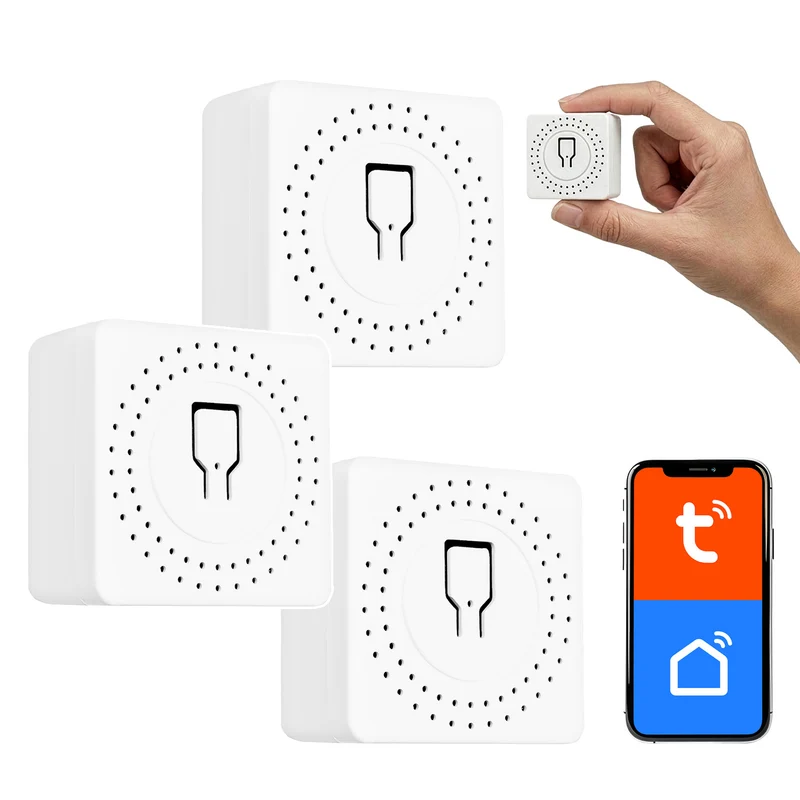 Relais Wi-Fi encastrable GreenBlue, compatible Android/iOS/Alexa/Google Home, 100-240 V CA, 50/60 Hz, 16 A max., pour LED 150 W, GB739, lot de 3