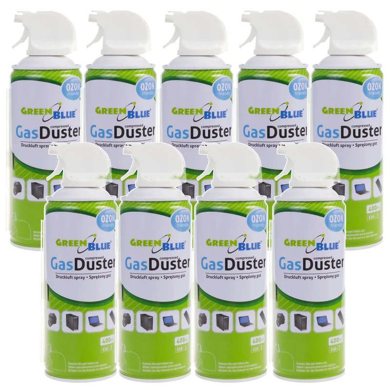 Air comprimé GreenBlue GB400 400ml atomiseur de pistolet - spray de pistolet, 9 pièces