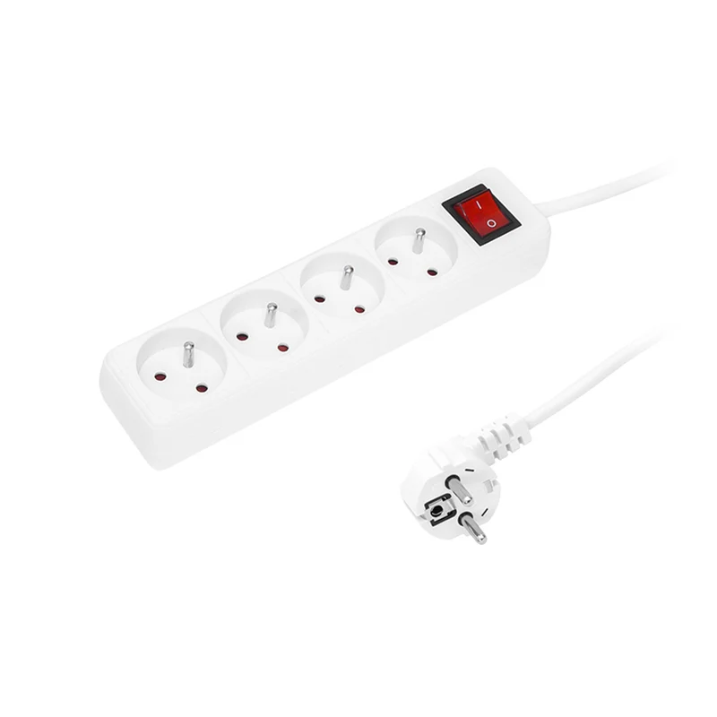 Rallonge avec 4 prises mises à la terre avec interrupteur 1.5m blanc PR-470wsp 3x1.5mm Blow