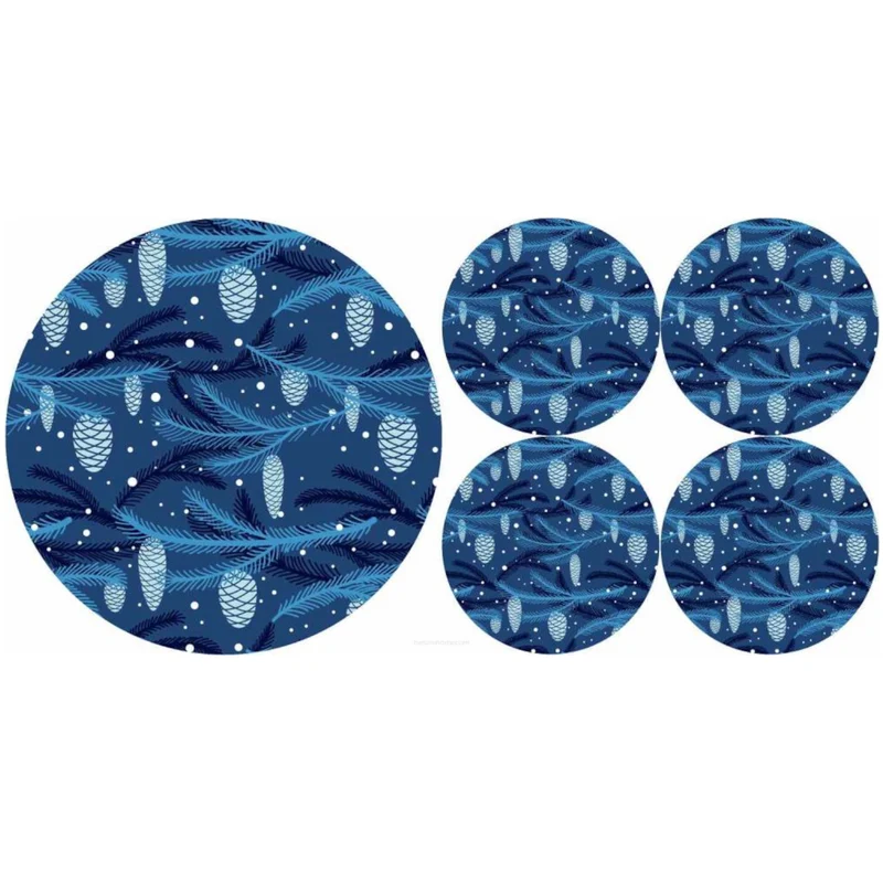 Set de tapis de table en feutre rond 1 + 4 - CONE
