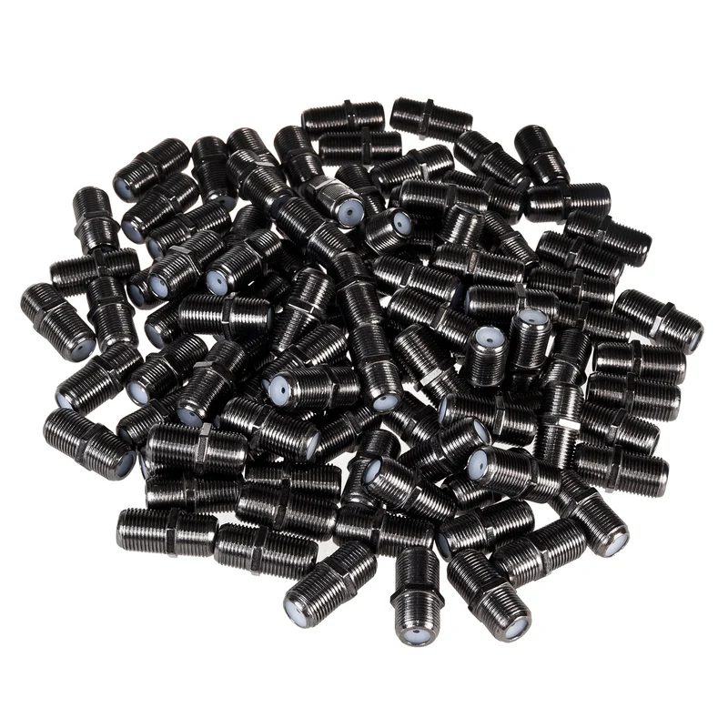 100x Maclean F-F barrel socket, professional transition, plug black nickel, MCTV-904