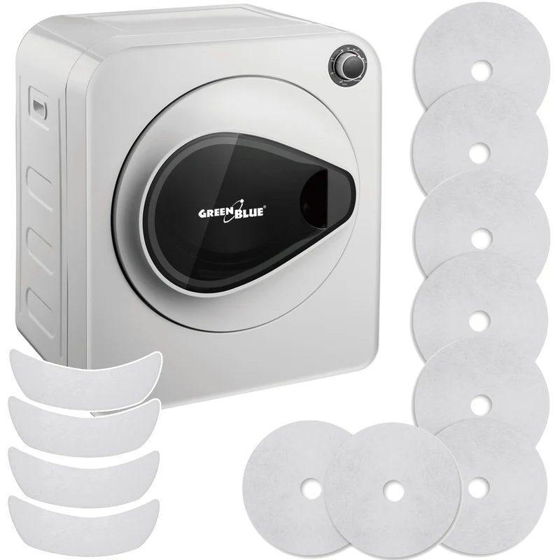 Sèche-linge électrique GreenBlue, charge 3kg, GB405+4pcs GreenBlue GB483 tumble dryer filter set , 1x inlet, 2x outlet