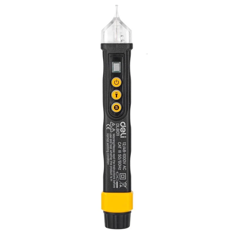 Deli Tools Contactloze Spanningstester EDL8011 12/48-1000V AC (Zwart) [Gereedschappen - Deli]