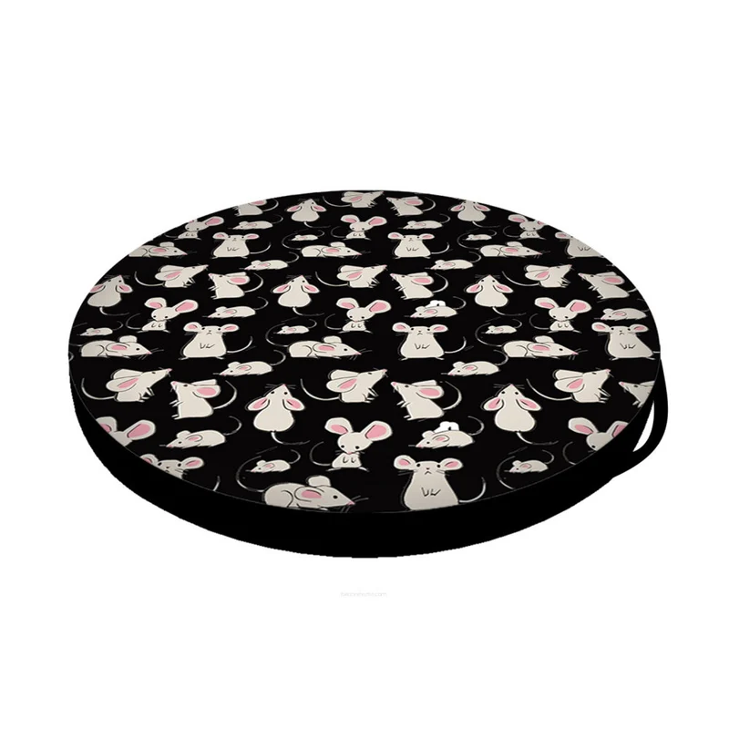Lit / matelas pour chat Bertoni, en mousse élastique, diamètre 55 cm, design souris, anneau