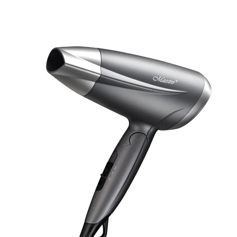 Sèche-cheveux Maestro, puissance 1400W, poignée rabattable, 2 vitesses d'air, concentrateur, MR-207