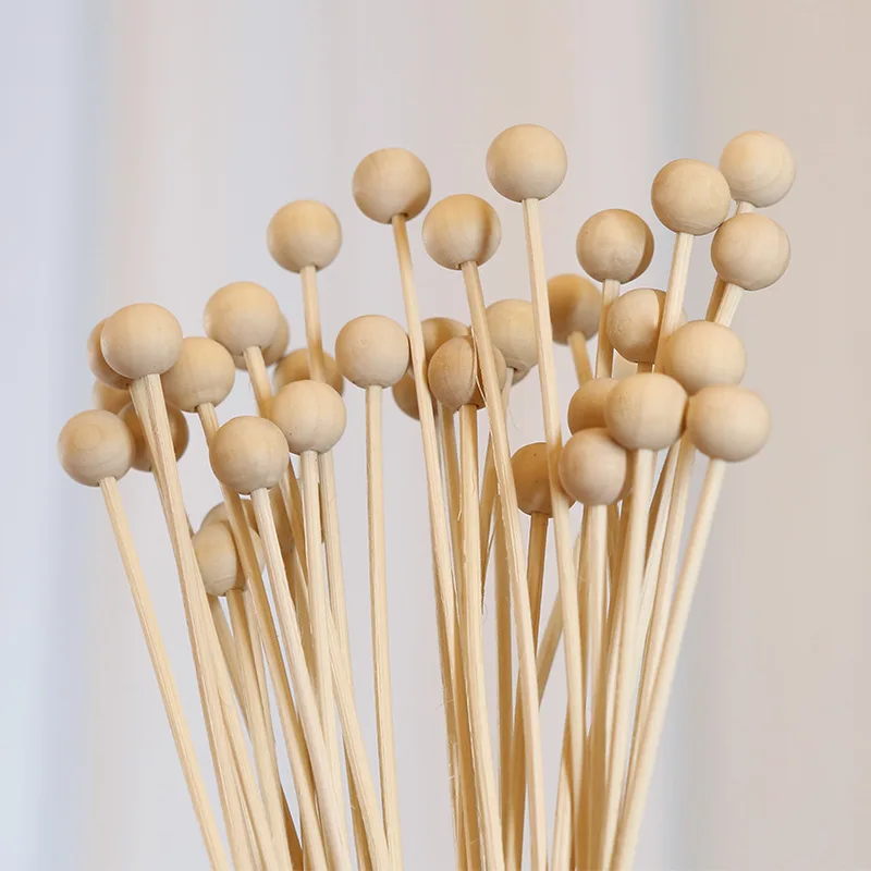 10x Houten Geurballen Met Rattan Stokjes | Geurstokjes Set | Aroma Diffuser Accessoires DIY