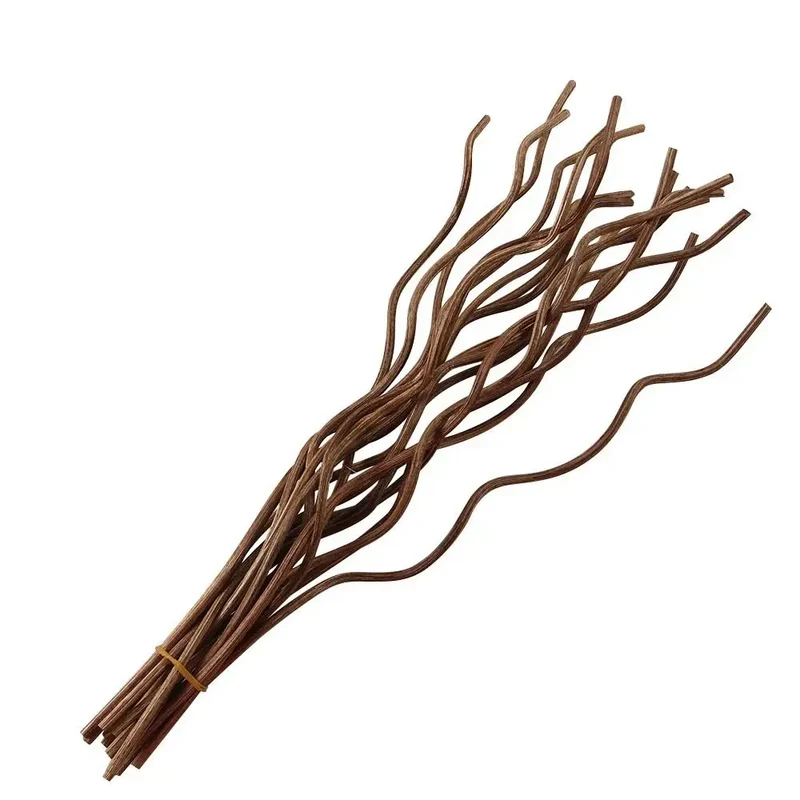 20x Lange Geurstokjes 28cm Zwart Golvend | Rattan Diffuser Stokjes | Luchtverfrisser Navulling