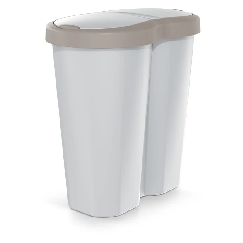 Corbeille Compacta R Duo, brun/ashmere, capacité 40L, un compartiment, deux couvercles, NDRF40-WG5C_427C