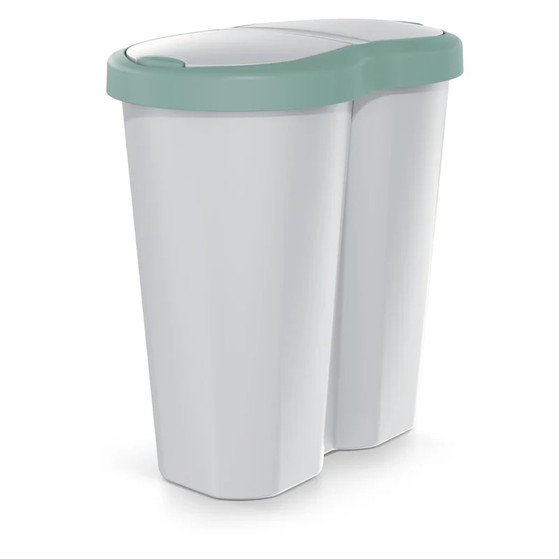 Corbeille Compacta R Duo, vert/ashmere, capacité 40L, un compartiment, deux couvercles, NDRF40-5575C_427C