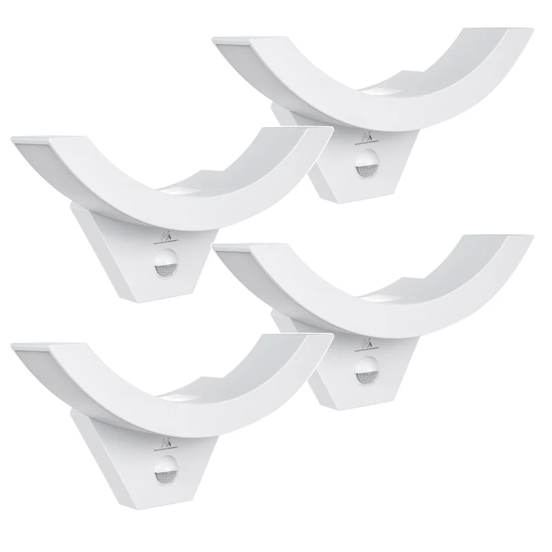 Lampe LED avec détecteur de mouvement Maclean, capteur PIR, couleur blanche, 10 W, IP54, 800 lm, MCE290 W, lot de 4