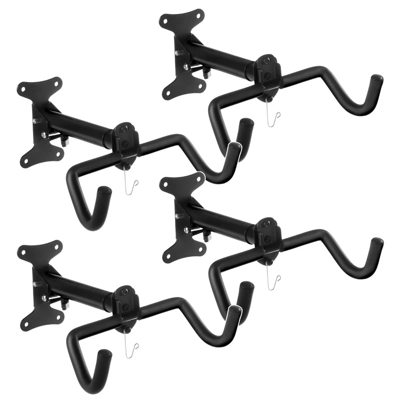 Support mural pour vélos Maclean, horizontal, en acier, charge maximale 30 kg, MC-484, lot de 4