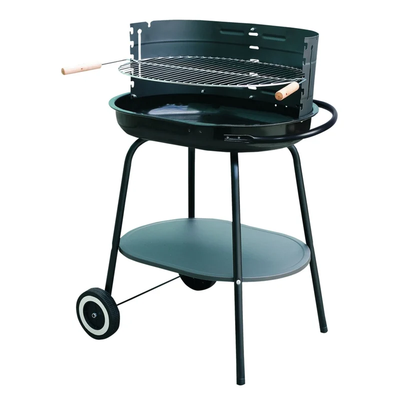 Barbecue à charbon rond 60x42cm avec roues de jardin Master Grill MG942