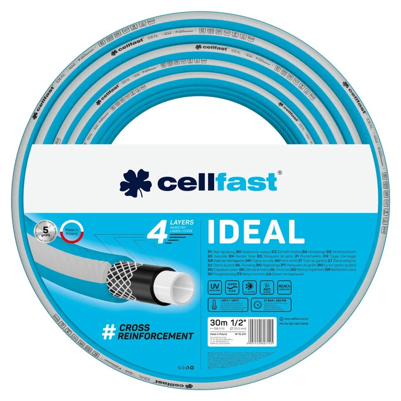 CELLFAST IDEAL tuyau d'arrosage 1/2 30m 4 couches 27 bar