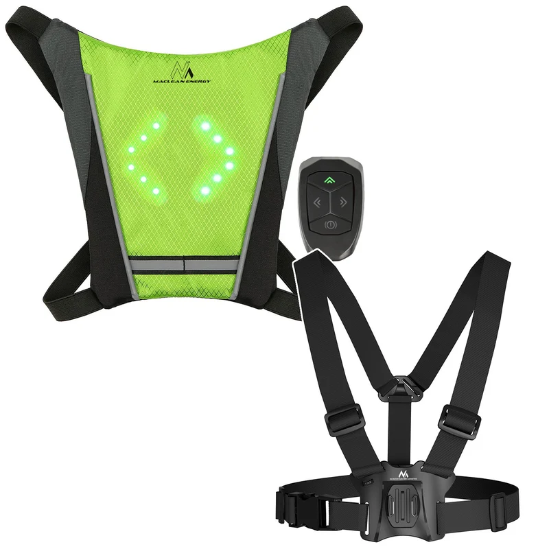 Sac à dos avec signal LED, télécommande, étanchéité : télécommande IPx5, sac à dos IPX2 + bretelles sport universelles, pour téléphone, appareil photo, caméra GoPro et autres, poignée pivotante, MC-294