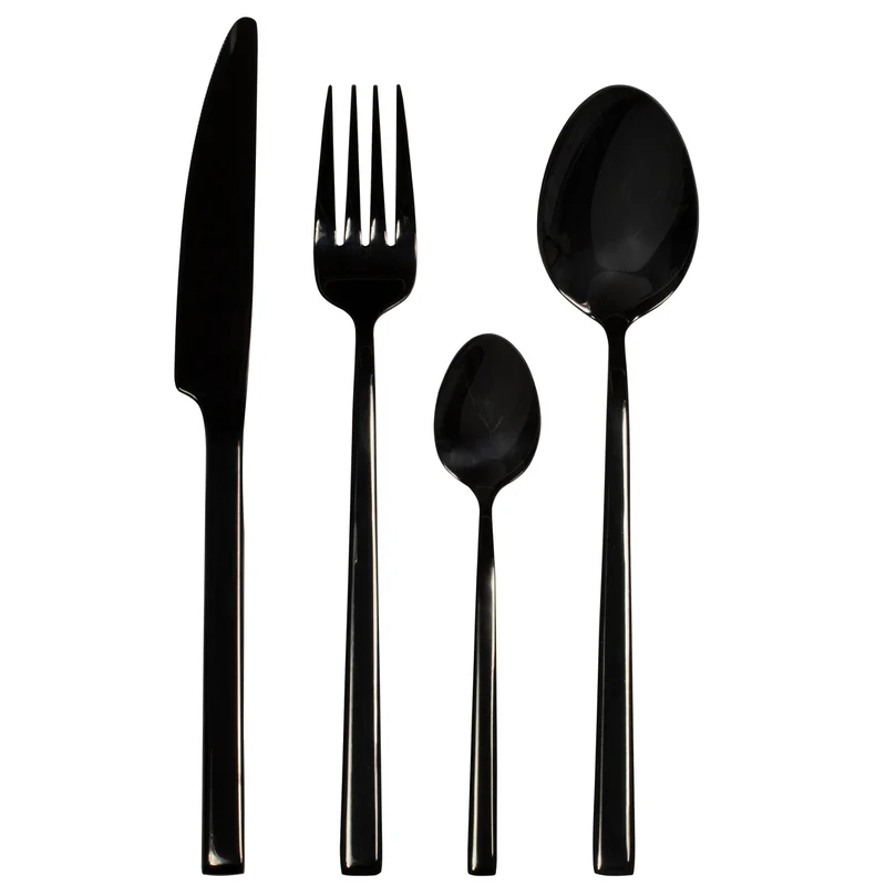 Set de couverts pour 6 personnes AMBITION Como Black 24 pièces