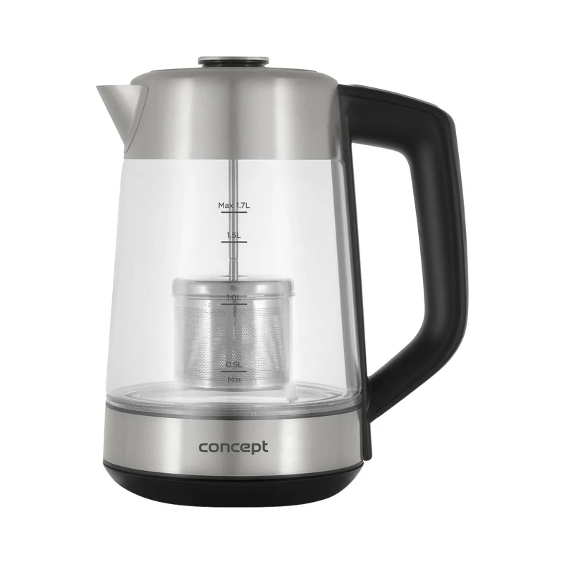Concept RK4190 Bouilloire électrique en verre 1,7L avec contrôle de la température et infuseur