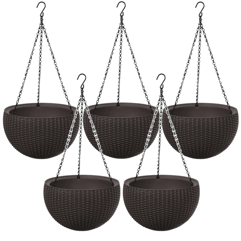 Pot suspendu Keter Sphere Planter, couleur marron, lot de 5