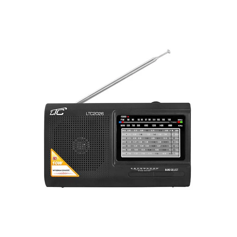 Radio portable LTC2026 Wilga noir Batterie, secteur et batterie.