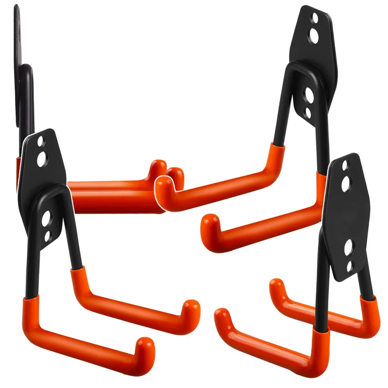 Support mural pour garage Maclean, pour pneus, outils de jardinage, échelle, tuyaux. En acier, charge max. 70 kg, MC-442, lot de 4