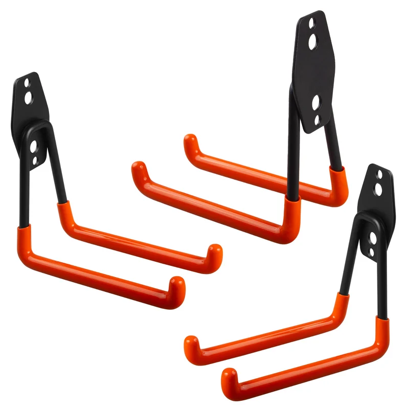 Support mural / crochet de rangement pour garage Maclean, pour pneus, outils de jardinage, échelle, tuyaux, vélo, charge max. 50 kg, MC-443, lot de 3