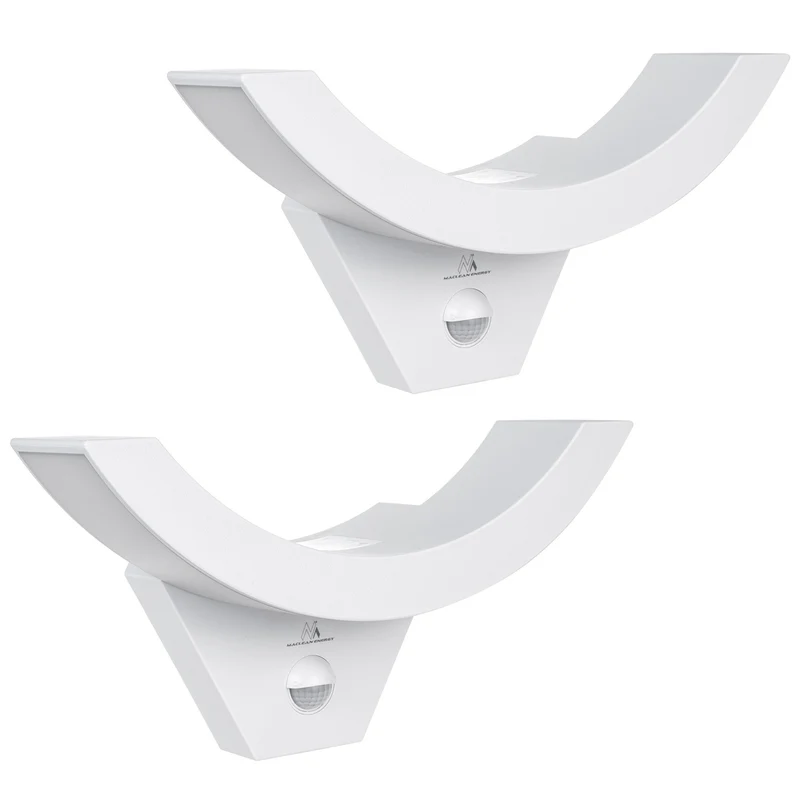 Lampe LED avec détecteur de mouvement Maclean, capteur PIR, couleur blanche, 10 W, IP54, 800 lm, MCE290 W, lot de 2