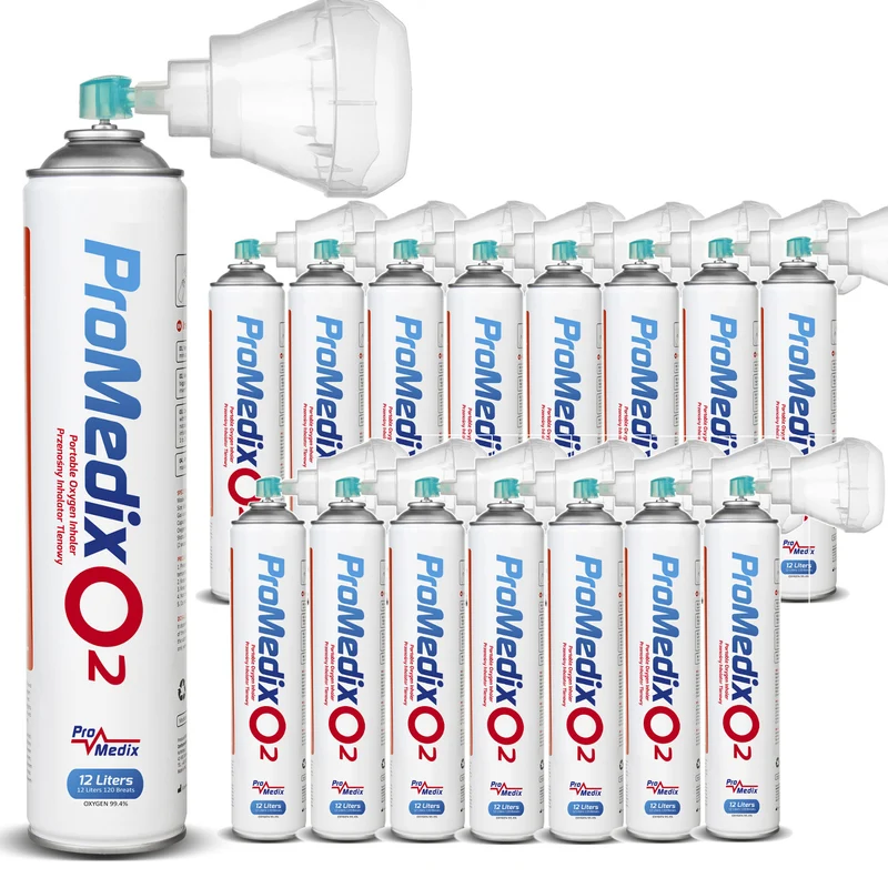 Inhalateur portable d'oxygène en boîte à 99,4 % Promedix 12L, PR-994, 16 unités