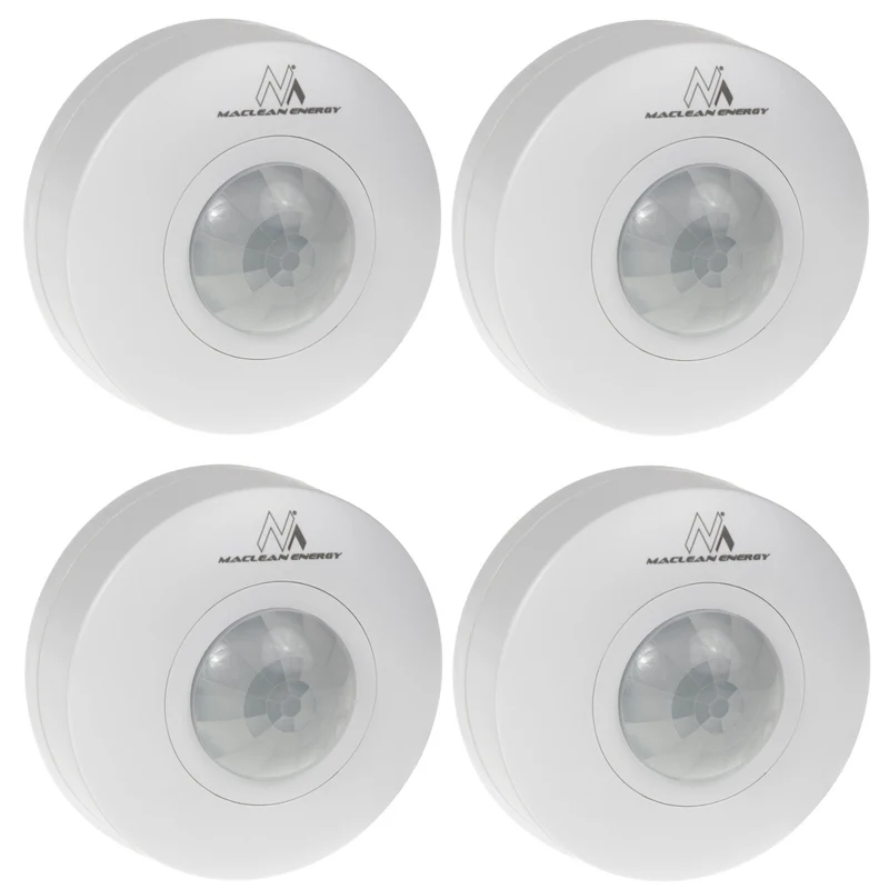 Détecteur de mouvement Maclean PIR, portée 6m, plafond, charge max. 1200W, IP20, MCE314 W 4 pièces