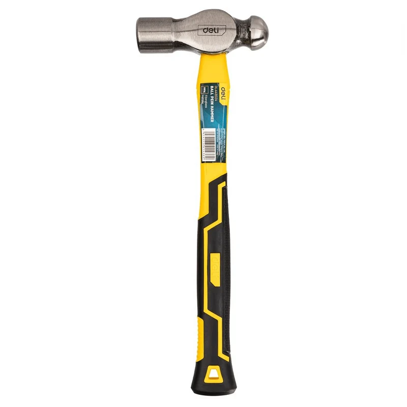 Deli Ball Pein Hammer 0.68kg Universeel met Ergonomische Handgreep [Gereedschap - EDL443024] (Geel)