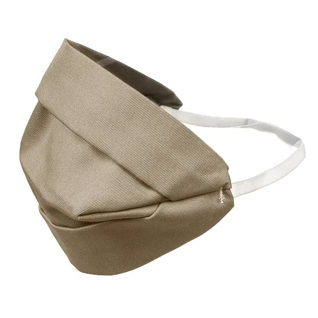 Masque adulte coton double face beige RÉUTILISABLE