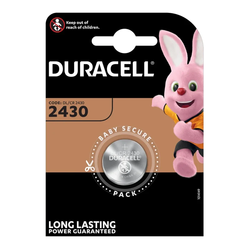 Pile au lithium 3V Duracell CR2430 24,5mm de diamètre 3mm de hauteur