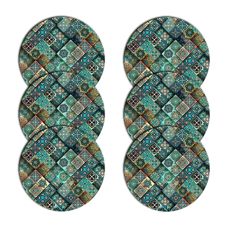 Set de tapis de table Bertoni, 6 pièces, rond, 33 cm, Estera