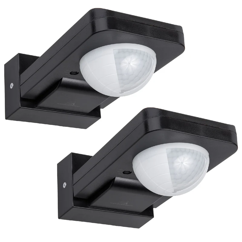 Détecteur de mouvement Maclean PIR, infrarouge, IP65, max 2000W, noir, MCE243 B, 2 pièces