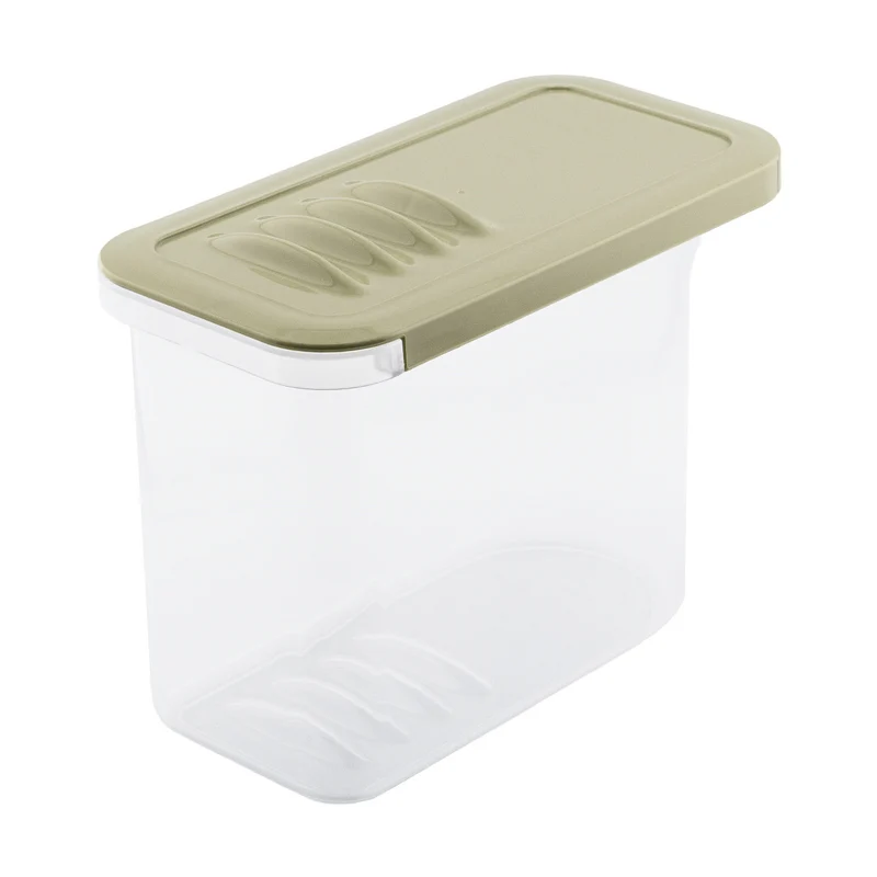 Récipient alimentaire BranQ, 1l, transparent, couvercle vert olive, Shark