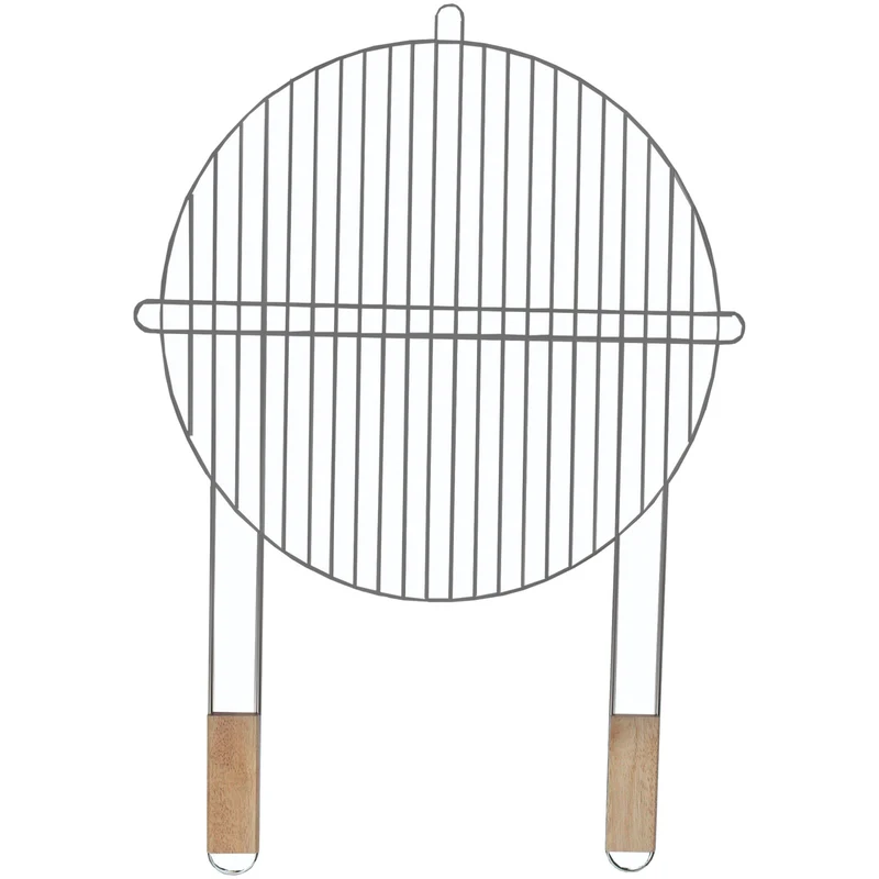 Master Grill & Party grille ronde, acier chromé, poignées en bois, 51cm, MG257