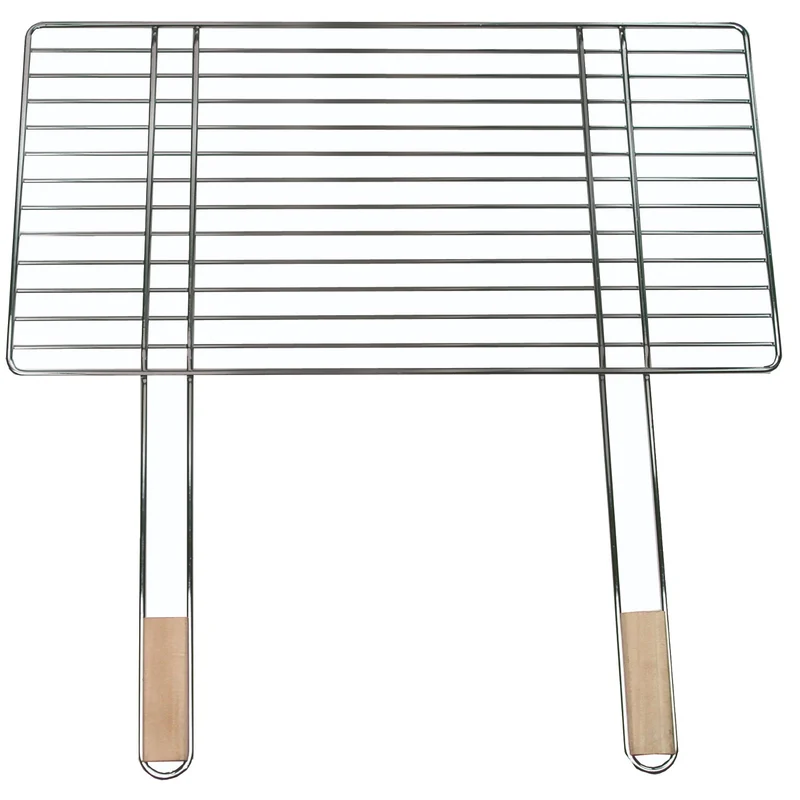 Master Grill & Party Grill, acier chromé, poignées en bois, 58x30cm, MG253