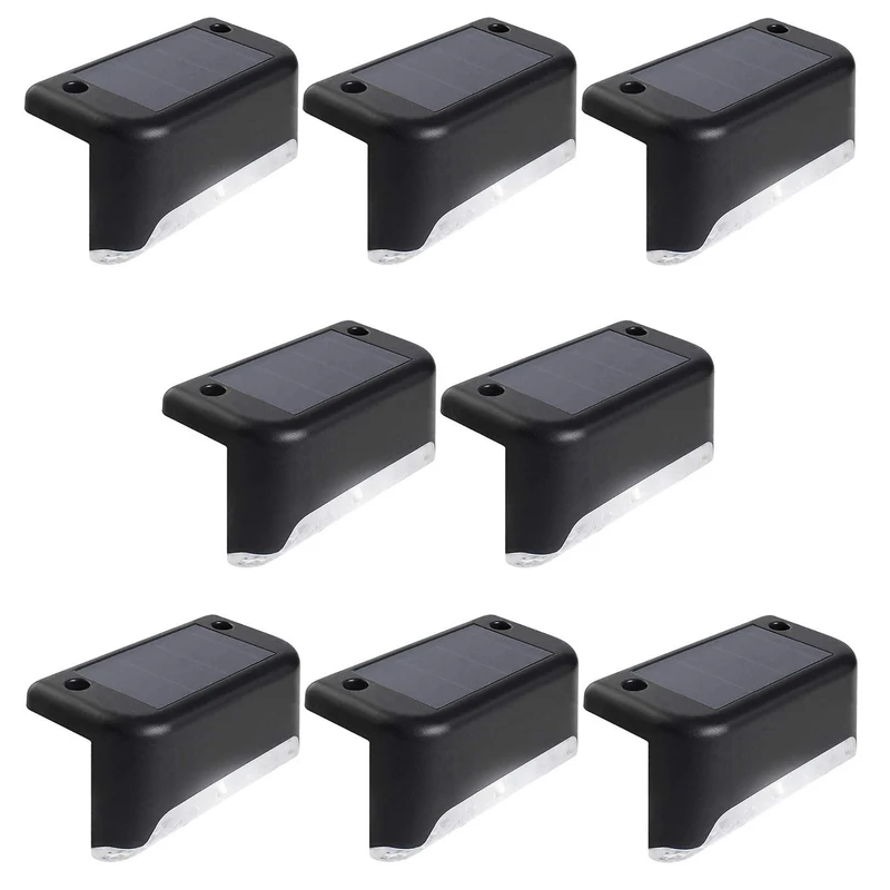 8x Maclean lumière d'escalier LED solaire IP44, 4000K, Ni-MH 100 mAh, 80x45x45mm, détecteur de crépuscule MCE319