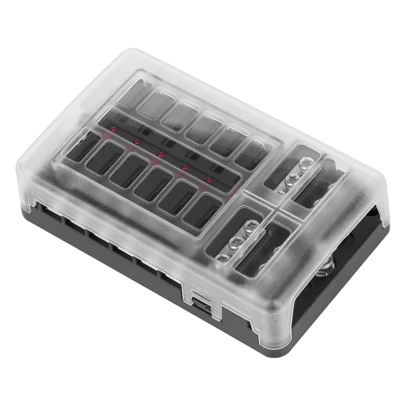 Boîte à fusibles FB-12 avec rail négatif et LED