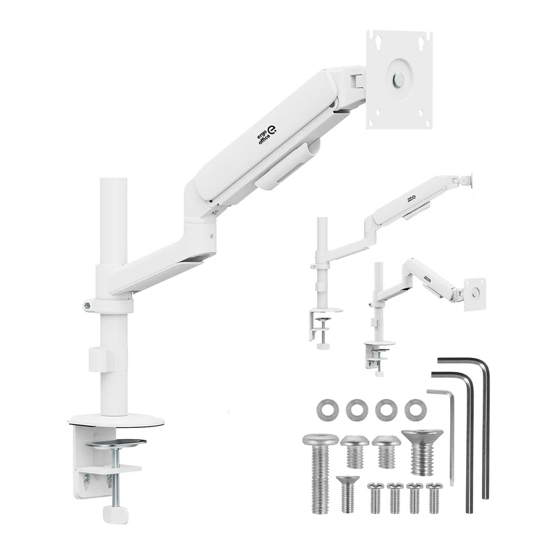 Support / fixation pour écran Ergo Office, vérin à gaz, 17"-32", 1-10 kg, blanc mat, VESA max. 100x100, ER-691 W