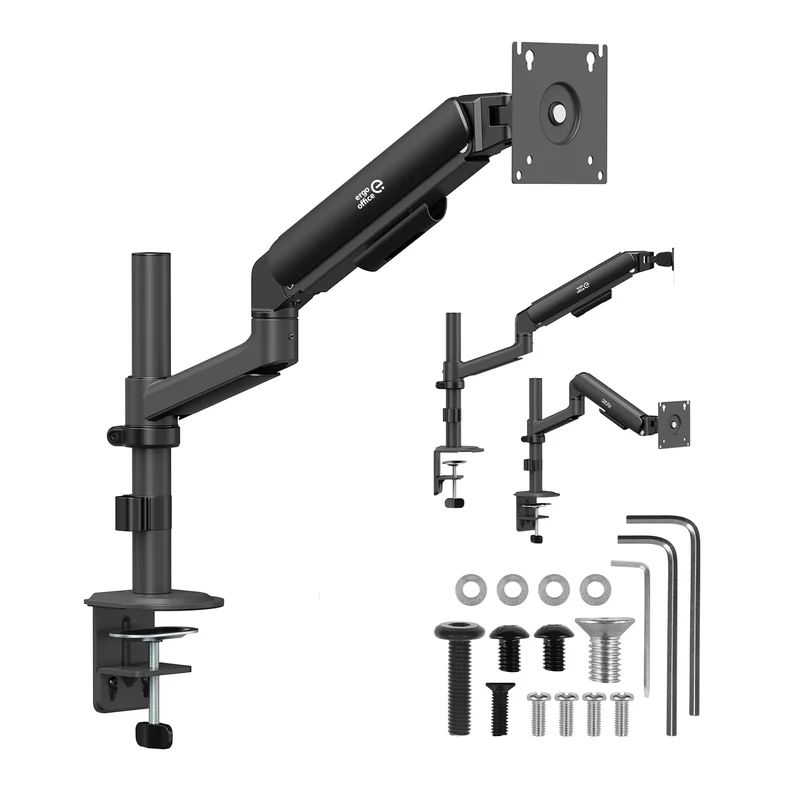 Support / fixation pour écran Ergo Office, vérin à gaz, 17"-32", 1-10 kg, noir mat, VESA max. 100x100, ER-691 B