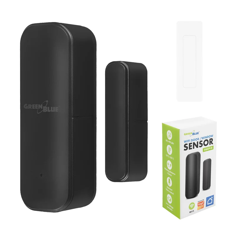 Contacteur sans fil / capteur d'ouverture WiFi GreenBlue, Android/iOS, pour portes / fenêtres, 3,0 V CC, LR03x2, GB479 B