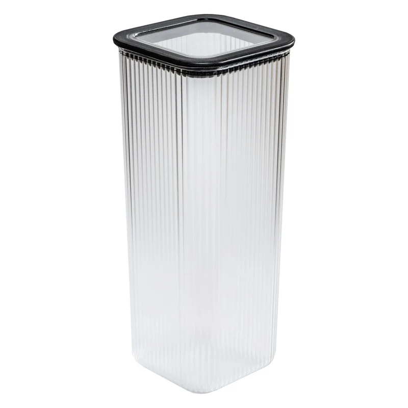 Récipient de cuisine Branq, pour aliments, 2,38 l, transparent avec joint noir, Neroli