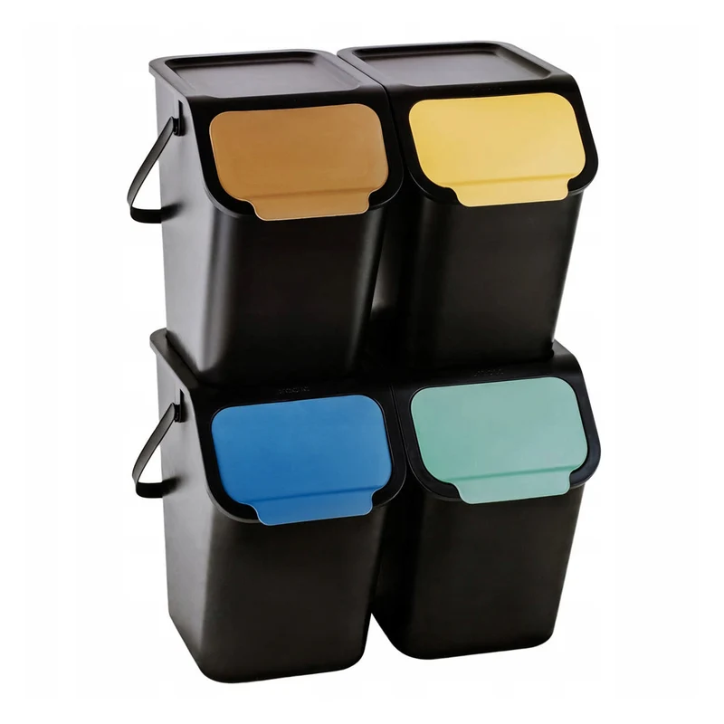 Kit de conteneurs Practic, pour la ségrégation, 4x25l, noir, Bini 10100577