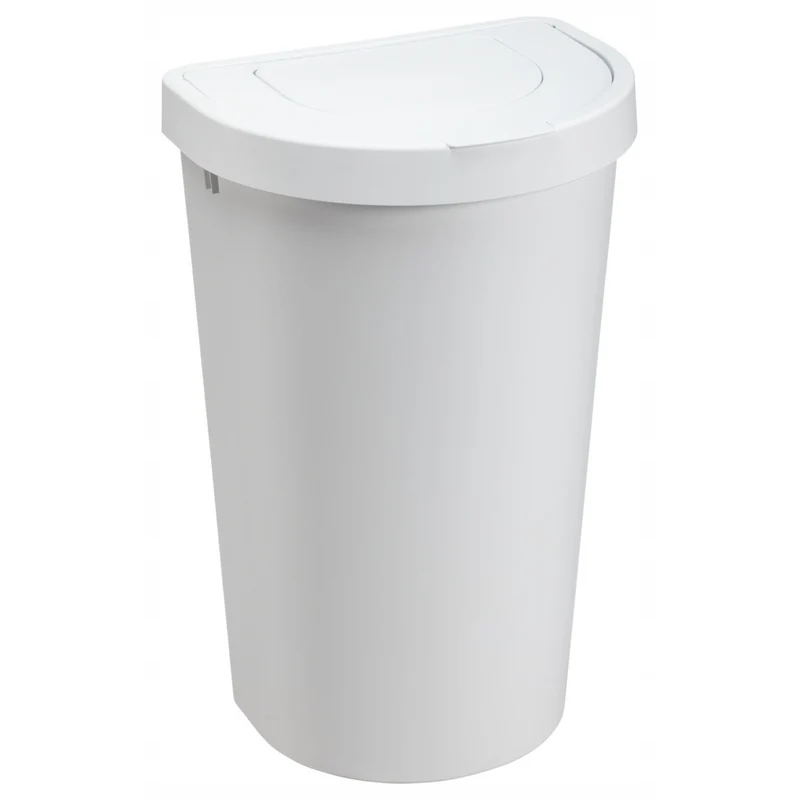 Corbeille à papier Plast Team, couvercle rabattable, blanc, 45 l, Seattle Swing