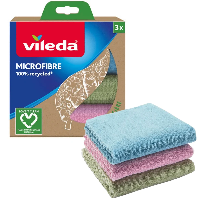Lot de 3 chiffons en microfibre 100% recyclé Vileda