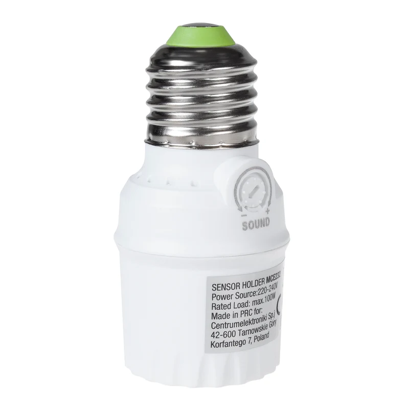 Douille à ampoule avec capteur sonore Maclean, E27 avec capteur sonore, max. 100 W, plage 30 dB - 90 dB, MCE232